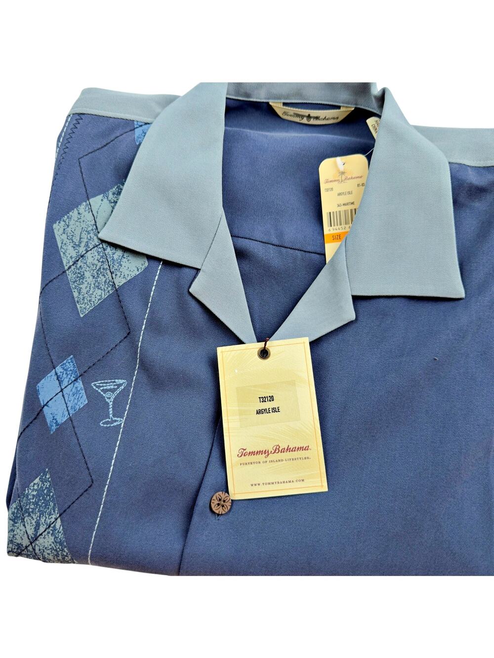 Tommy Bahama Men's SM Silk SS Button Down MCM Cocktail Martini Camp Shirt NWT